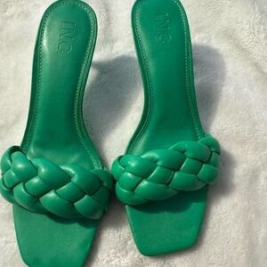 INC International Concepts Women's Green Braided Sandals